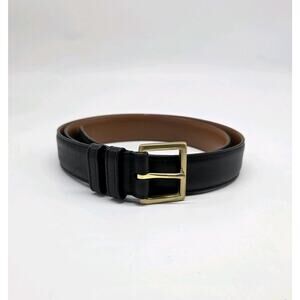 Coach Black Leather Belt Mens Size 36 Gold Buckle